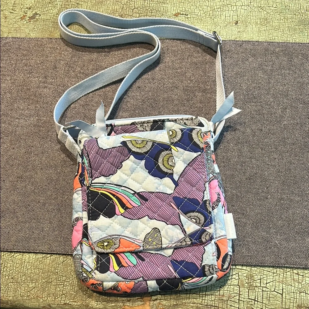 Vera Bradley Little Hipster Butterfly Crossbody Bag Quilted Multicolor